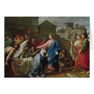 Cartão Jesus que Resurrecting o filho da viúva de Naim
