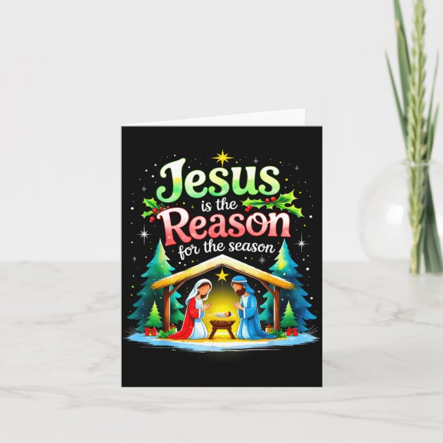Cartão Jesus Reason For The Season Nativity Christmas Des (Frente)