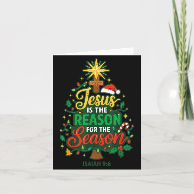 Cartão Jesus Reason Season Christian Christmas Family Pjs (Frente)