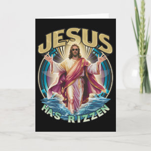 Cartão Jesus Ressuscitou Design de Roupas de Domingo de P