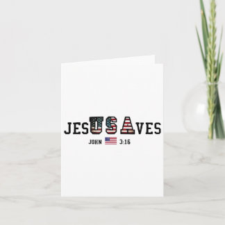 Cartão Jesus Salva Jesusaves dos Estados Unidos Bandeira 