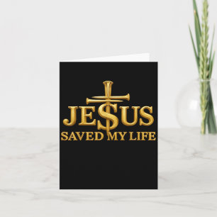Cartão Jesus Salvou Minha Vida Cruz Cristã Presente de Fé