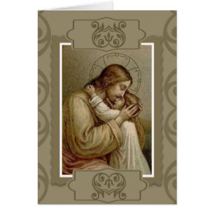 Cartão Jesus segurando a criança