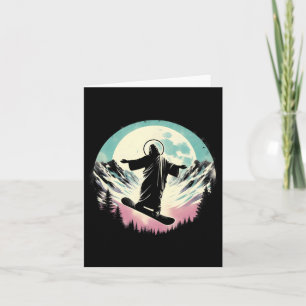Cartão Jesus Snowboard - Sno Religioso Cristão Engraçado