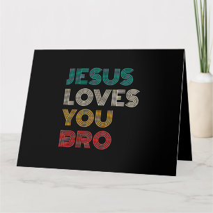 Cartão Jesus Te Ama Irmão, Faith Cristã Engraçado Retro