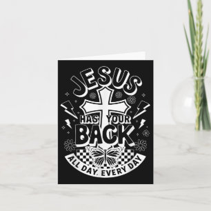 Cartão Jesus Tem O Seu Espião Nas Costas De Homens Cristã