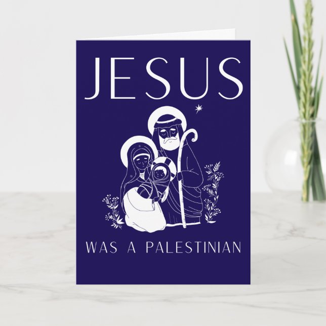 Cartão Jesus Was A Palestinian Christmas Card Christian (Frente)
