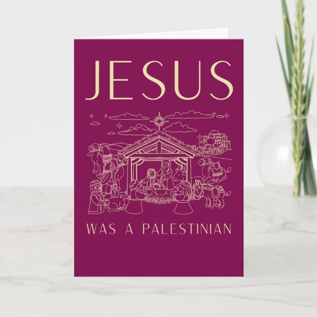 Cartão Jesus Was A Palestinian Christmas Card Christian (Frente)