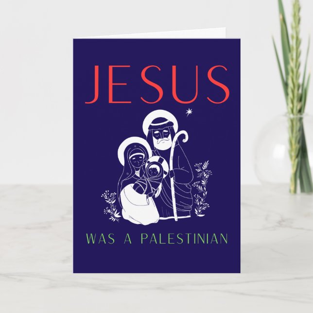 Cartão Jesus Was A Palestinian Christmas Card Christian (Frente)