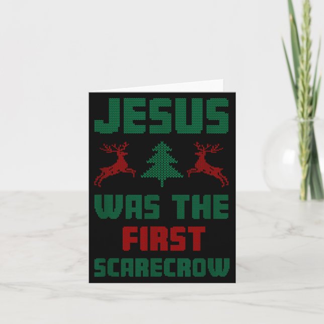 Cartão Jesus Was The First Ecrow Ugly Sweater Style  (Frente)