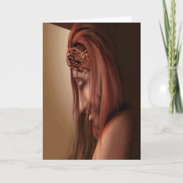 Cartão Jesus with thorns 2 Greeting card (Frente)