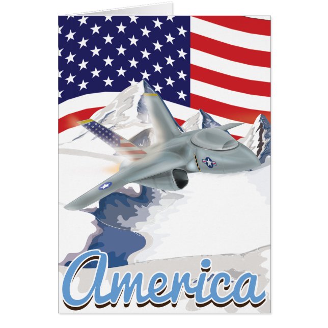 Cartão Jet de caça americano (Frente)