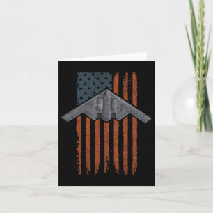 Cartão Jet Fighter e B-2 Spirit Bomber Patriotic Art 4t