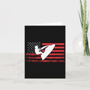 Cartão Jet Ski American Flag Shirt Engraçado Jet Skiing P