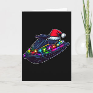 Cartão Jet Ski Jet Skiing Chapéu de Natal Xmas