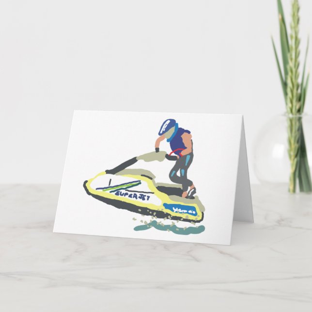 Cartão Jet Ski SuperJet em Pé (Frente)