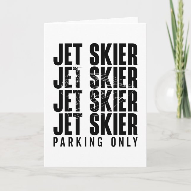 Cartão Jet Skier Parking Apenas Jet Ski Jetski Jet Skiing (Frente)