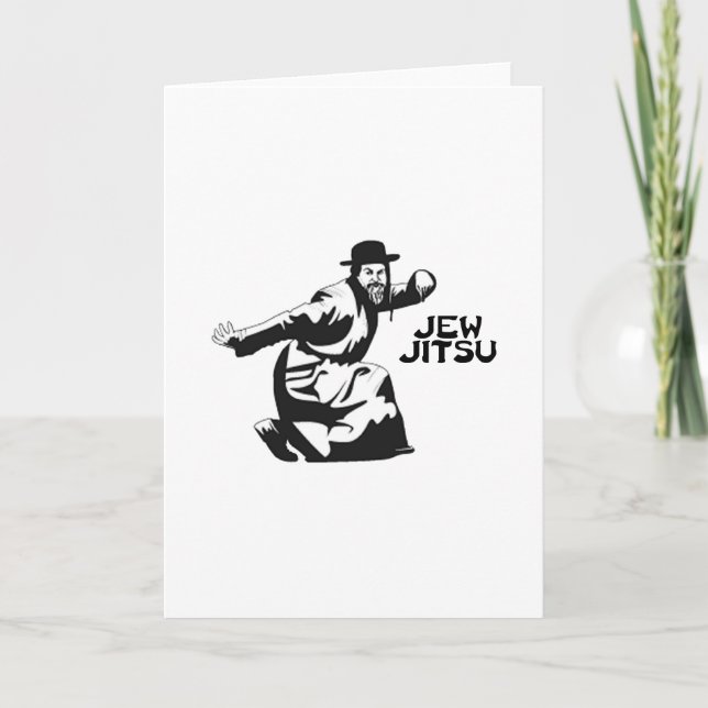 Cartão Jew Jitsu Card | Jewish Bar Mitzvah Gifts (Frente)