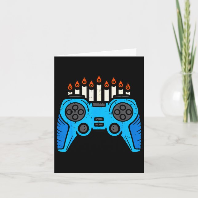 Cartão Jewish Video Game Gamer Hanukkah Chanukah Men Boy  (Frente)