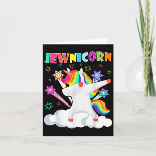 Cartão Jewnicorn Judeu Unicórnio Dabbing Judeu Rosh Hasha
