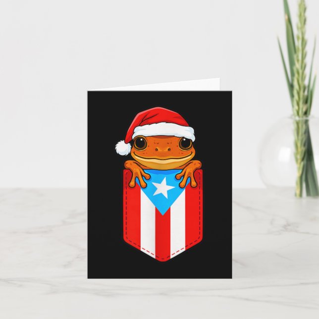Cartão Jibaro Coqui Sapo Porto Rico Bandeira Boricua Cket (Frente)