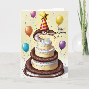 Cartão Jiboia enrolada em torno do bolo