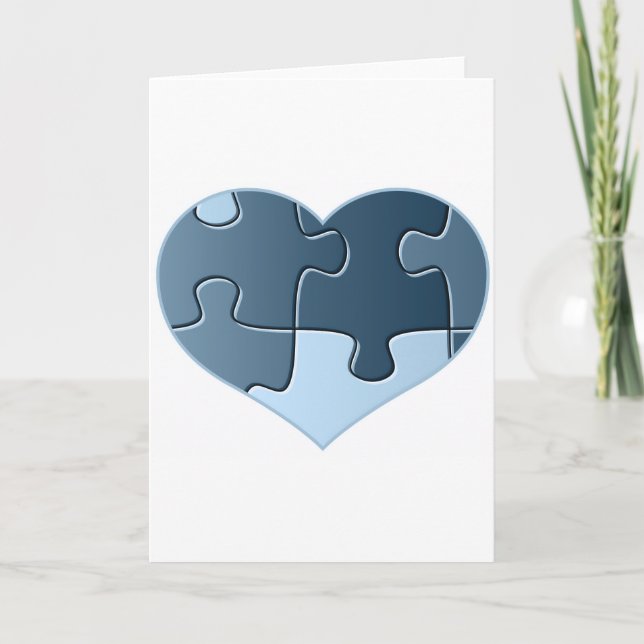 Cartão Jigsaw Heart Greeting Card (Frente)