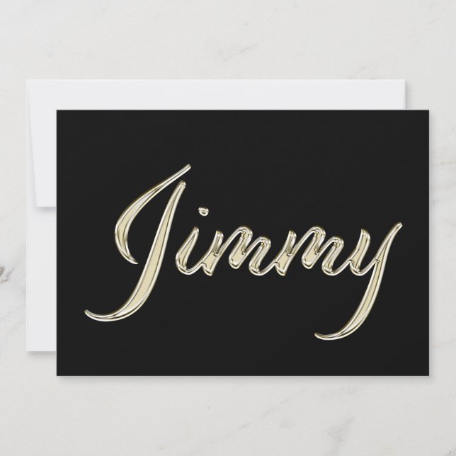 Cartão Jimmy Name white gold Handwriting Karte (Frente)