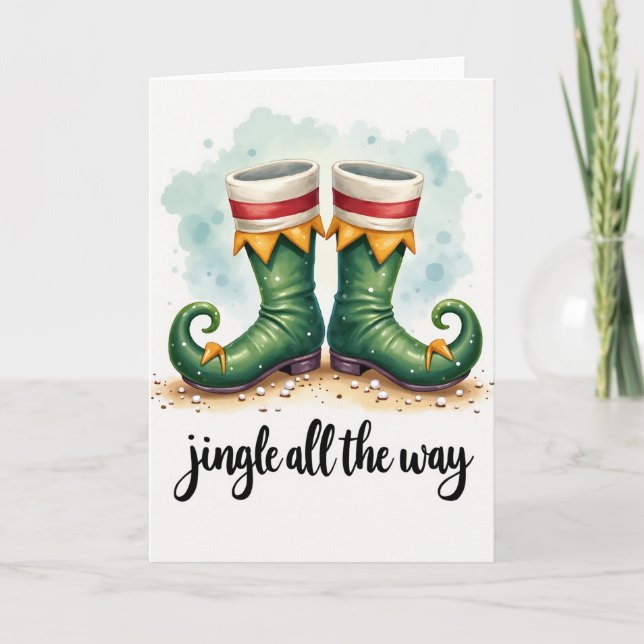 Cartão Jingle All The Way Elf Boots Card (Frente)