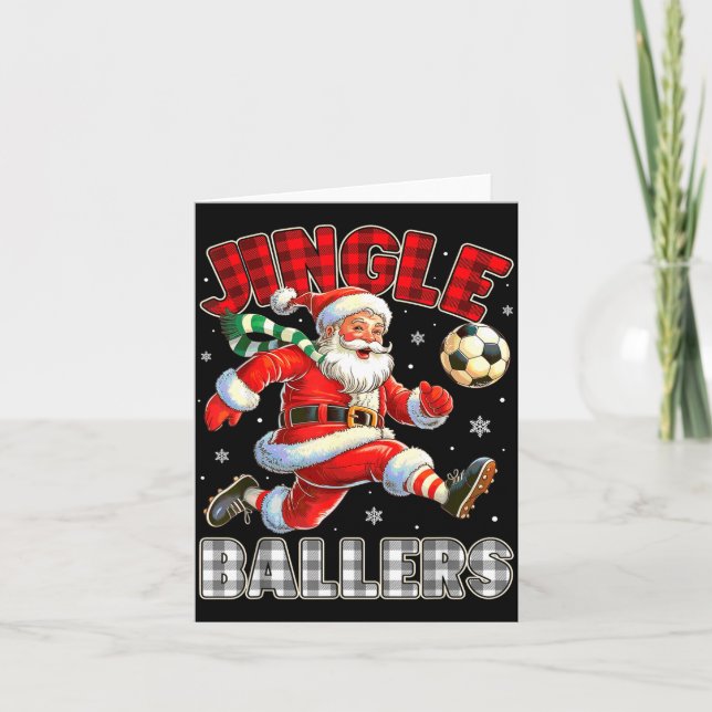 Cartão Jingle Ballers Santa Football Christmas Soccer Pla (Frente)