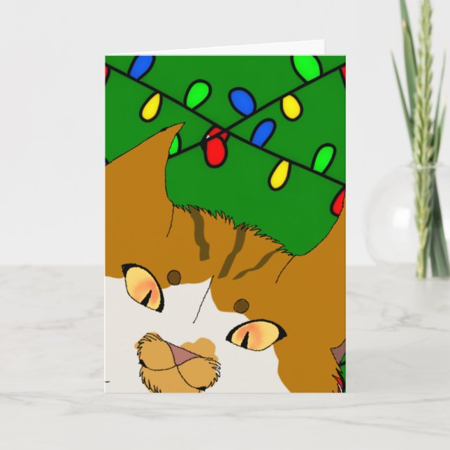 Cartão Jingle Claws Christmas Card Fun Cat Design (Frente)