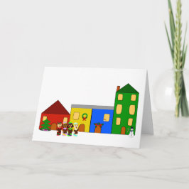 Cartão Jingle Claws Train Town Holiday Card