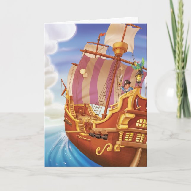 Cartão Jingle Jingle Little Gnome Pirate Greeting Card (Frente)