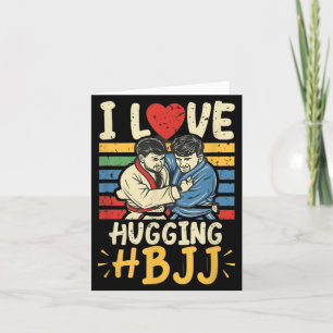 Cartão Jiu Jitsu Brasileiro BJJ Amor Abraço Engraçado MMA