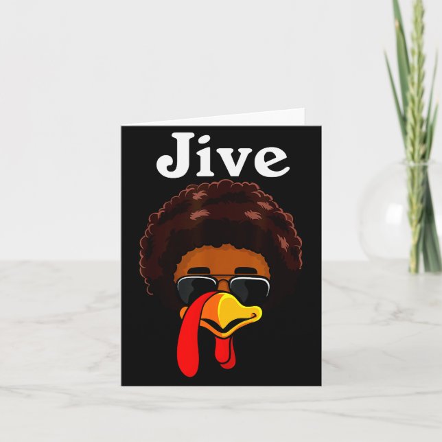 Cartão Jive Thanksgiving Turkey Day Funny Family Costume  (Frente)
