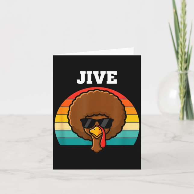 Cartão Jive Turkey Afro Retro 70s Thanksgiving Turkey Day (Frente)