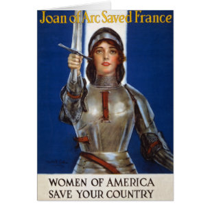 Cartão Joana d'Arc: A Donzela de Orléans, Heroína Cavalei