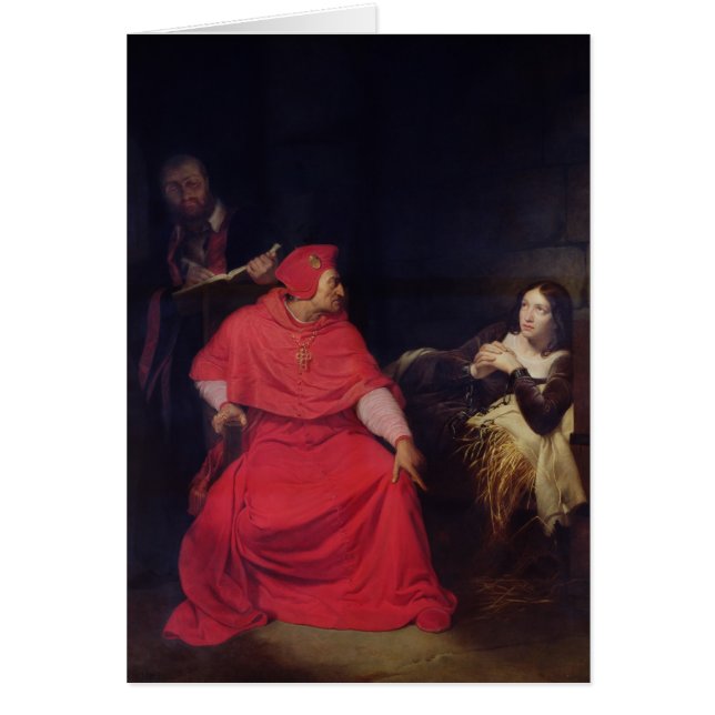 Cartão Joana do arco e o cardeal de Winchester (Frente)