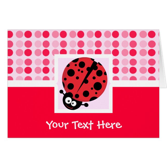 Cartão Joaninha bonito (Frente Horizontal)