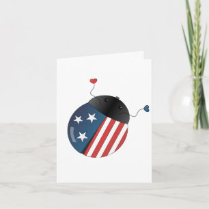 Cartão Joaninha da bandeira dos Estados Unidos