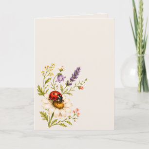 Cartão Joaninha Flor Silvestre