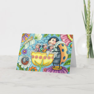 CARTÃO JOANINHA MÃE & FILHOS, BANHO DE BOLHAS DE TULIPA B