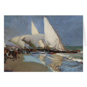 Cartão Joaquin Sorolla - A praia em Valencia