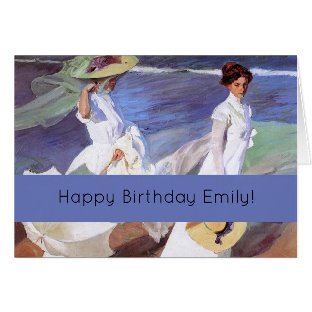 Cartão Joaquin Sorolla Women Walking Beach (Frente Horizontal)