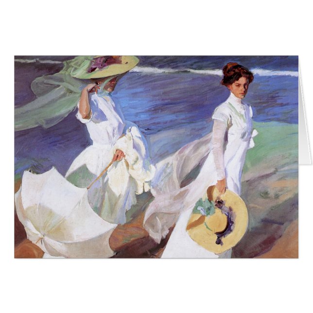Cartão Joaquin Sorolla Women Walking Beach (Frente Horizontal)
