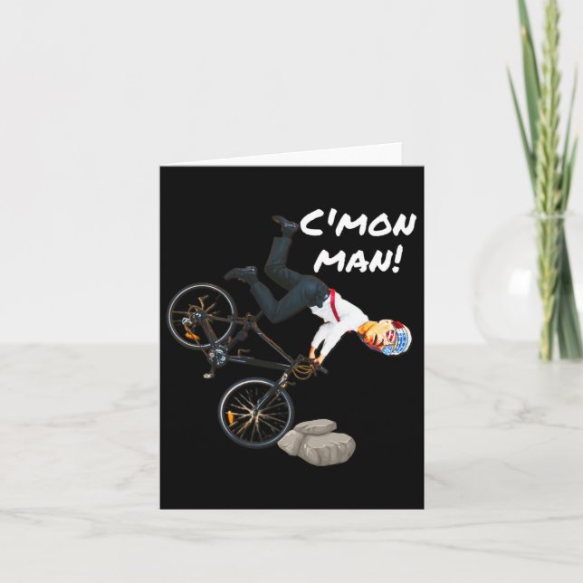 Cartão Joe Biden Bicicleta Acidente Engraçado Trump Fez R (Frente)