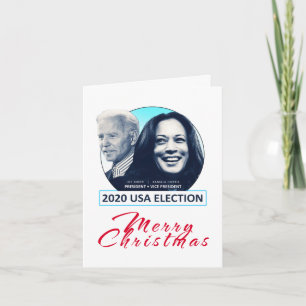 Cartão Joe Biden e Kamala Harris Feliz Natal