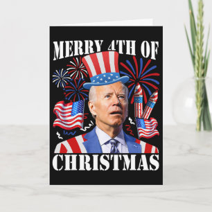 Cartão Joe Biden Engraçado Feliz 4º Natal 4 de Julho
