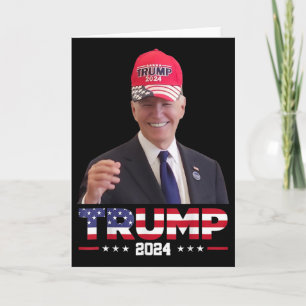Cartão Joe Biden Usando um Chapéu de Trump 1