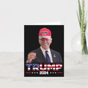 Cartão Joe Biden Vestindo Um Chapéu De Trump 1